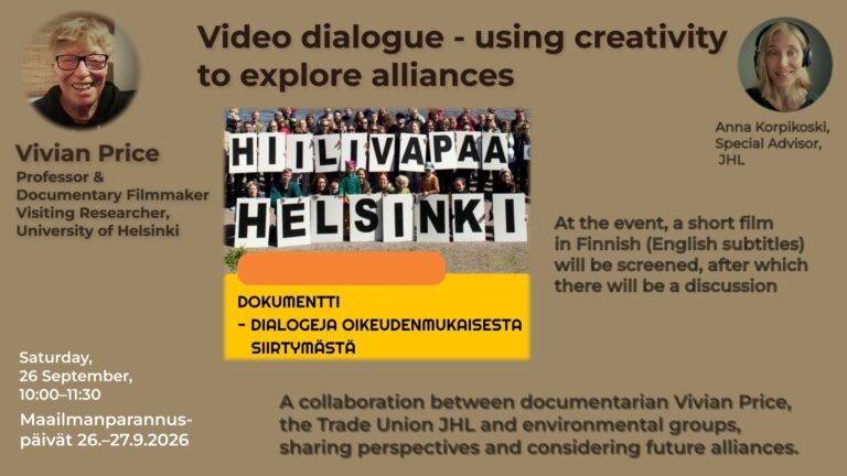 Maailmanparannuspäivät 2026: Vivian Price ja Anna Korpikoski: Video dialogue – luovuudella yhteistyötä